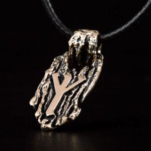 Collier Rune Algiz Bronze Massif — Viking Valhalla
