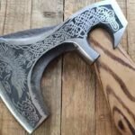 Hache Viking Corbeau Odin Acier Forgé