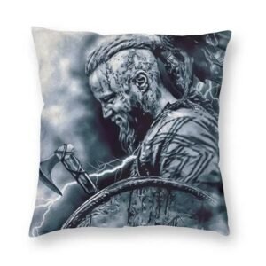 Housse de Coussin Ragnar Lothbrok Velours — Viking Valhalla