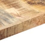 Grande table en bois massif 180 cm – Manguier, piètement roue en acier