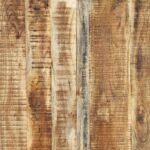 Grande table en bois massif 180 cm – Manguier, piètement roue en acier