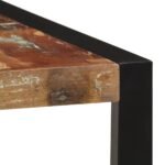 Table à manger 160 cm – Bois de récupération multicolore, pieds acier