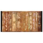 Table à manger 160 cm – Bois de récupération multicolore, pieds acier