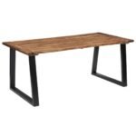 Table à manger bois massif 180 cm – Acacia huilé, pieds acier, 8 convives