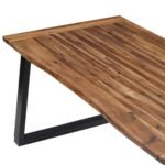 Table à manger bois massif 180 cm – Acacia huilé, pieds acier, 8 convives