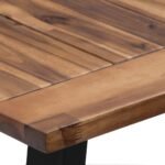 Table à manger bois massif 180 cm – Acacia huilé, pieds acier, 8 convives