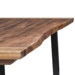 Table à manger bois massif 180 cm – Acacia huilé, pieds acier, 8 convives